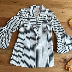 CAbi Navy Striped Blazer